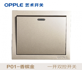 欧普照明opple艺术开关86型P01系列-P011012A-J2-一开双-香槟金