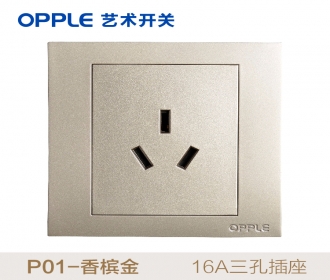 欧普照明opple艺术开关86型P01系列-P011691-J2-16A三孔-香槟金