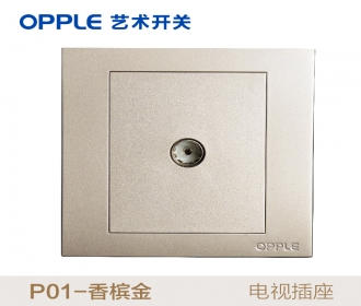 欧普照明opple艺术开关86型P01系列-P016101-J2-电视插-香槟金