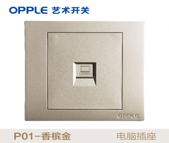 欧普照明opple艺术开关86型P01系列-P016401-J2-电脑插-香槟金