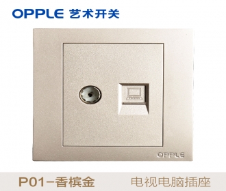 欧普照明opple艺术开关86型P01系列-P016501-J2-电视电脑-香槟金
