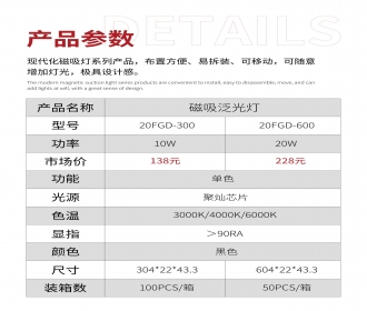 无主灯 磁吸泛光灯 恺第照明